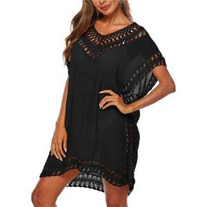 Womens Swimsuit Cover Up Hollow Out Swimwear Beach Bathing Suit Bikini